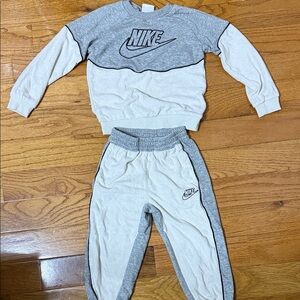 Nike Kids Gray and White Jogger Set